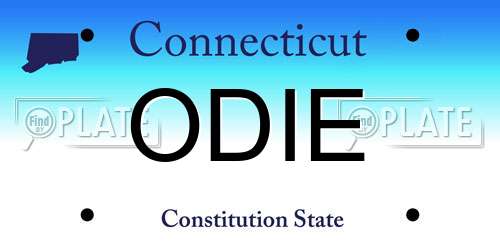 ODIE Connecticut License Plate