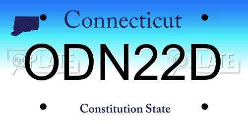 ODN22D Connecticut License Plate