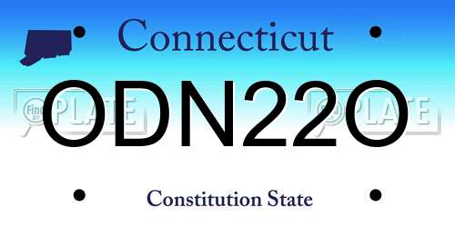 ODN22O Connecticut License Plate