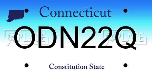 ODN22Q Connecticut License Plate