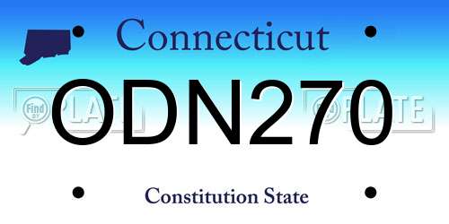 ODN270 Connecticut License Plate