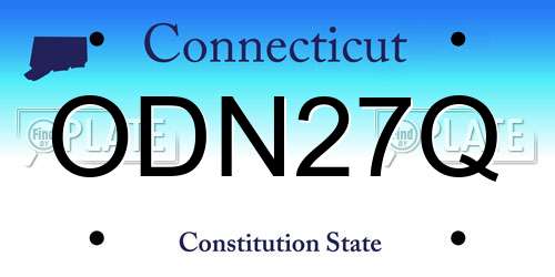 ODN27Q Connecticut License Plate