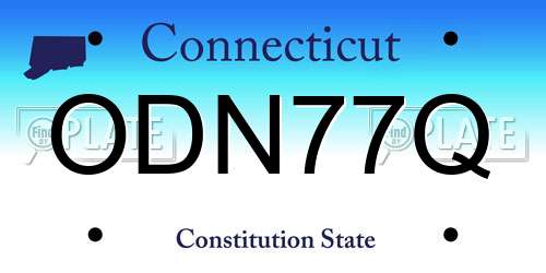 ODN77Q Connecticut License Plate