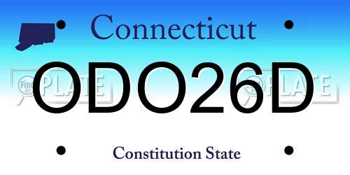 ODO26D Connecticut License Plate