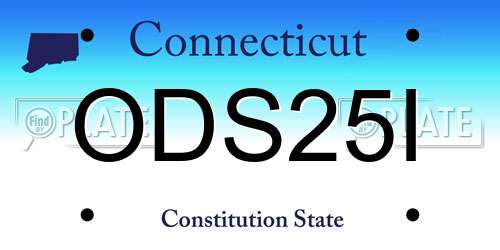 ODS25I Connecticut License Plate