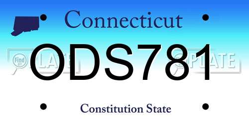 ODS781 Connecticut License Plate