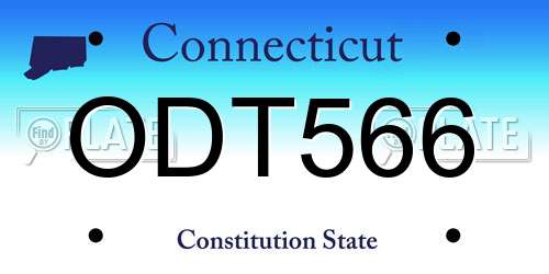ODT566 Connecticut License Plate