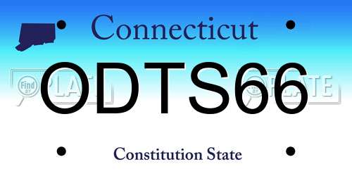 ODTS66 Connecticut License Plate