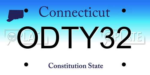 ODTY32 Connecticut License Plate