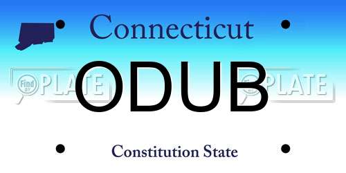 ODUB Connecticut License Plate