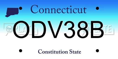 ODV38B Connecticut License Plate