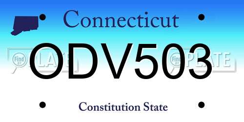 ODV503 Connecticut License Plate
