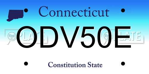 ODV50E Connecticut License Plate