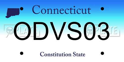 ODVS03 Connecticut License Plate