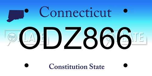 ODZ866 Connecticut License Plate