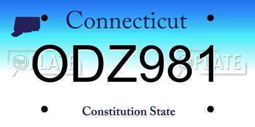 ODZ981 Connecticut License Plate
