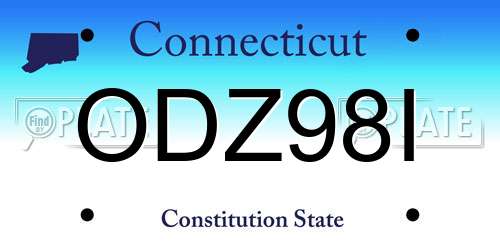 ODZ98I Connecticut License Plate
