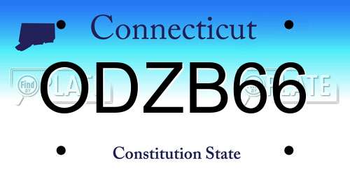 ODZB66 Connecticut License Plate