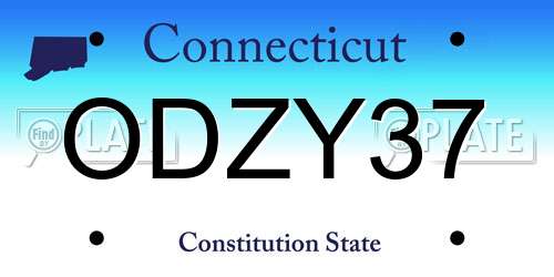 ODZY37 Connecticut License Plate