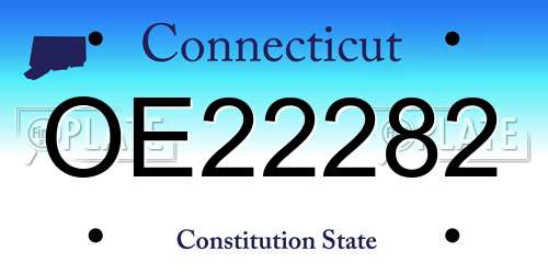 OE22282 Connecticut License Plate