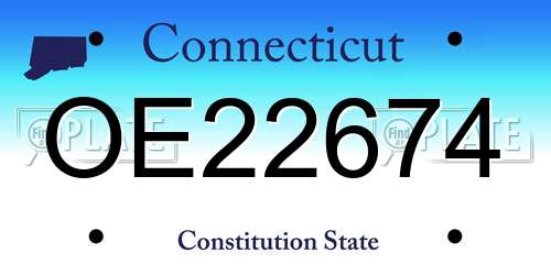 OE22674 Connecticut License Plate