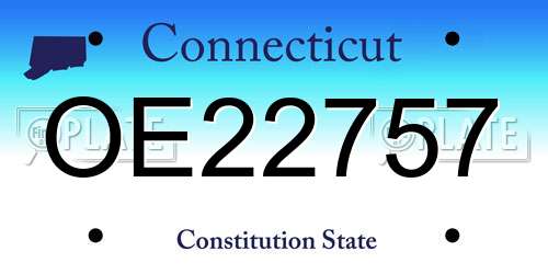OE22757 Connecticut License Plate