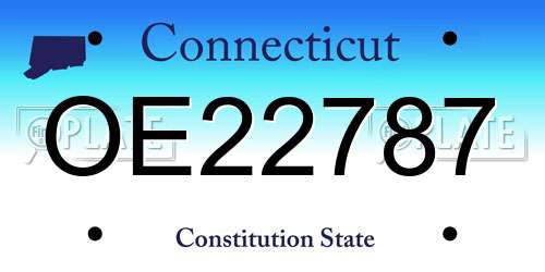 OE22787 Connecticut License Plate