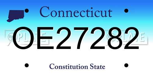 OE27282 Connecticut License Plate