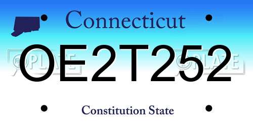 OE2T252 Connecticut License Plate
