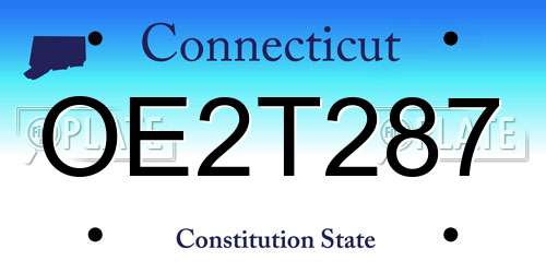 OE2T287 Connecticut License Plate