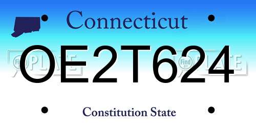 OE2T624 Connecticut License Plate