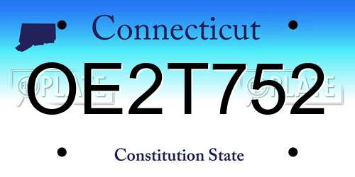 OE2T752 Connecticut License Plate