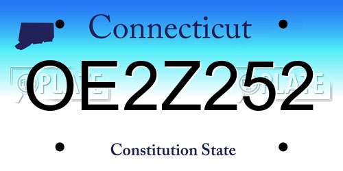 OE2Z252 Connecticut License Plate