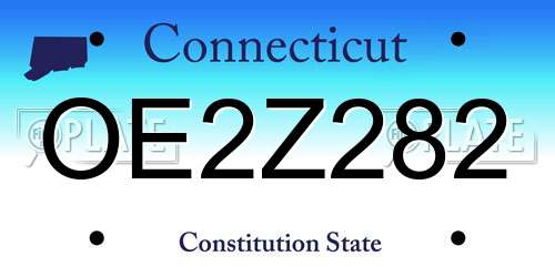 OE2Z282 Connecticut License Plate