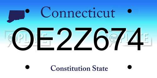 OE2Z674 Connecticut License Plate