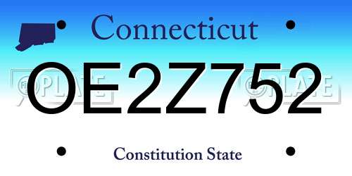 OE2Z752 Connecticut License Plate