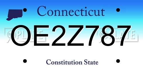 OE2Z787 Connecticut License Plate