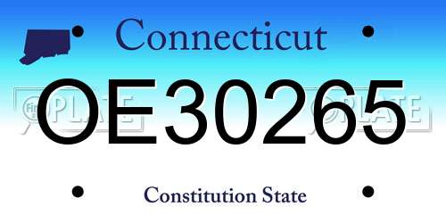 OE30265 Connecticut License Plate