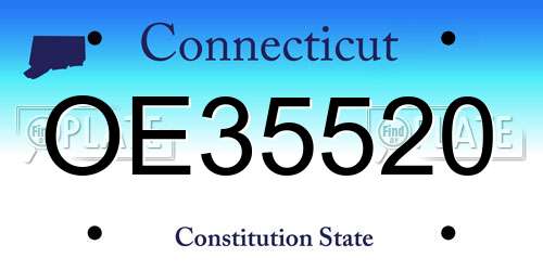 OE35520 Connecticut License Plate