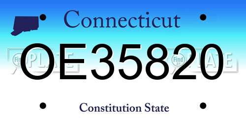 OE35820 Connecticut License Plate