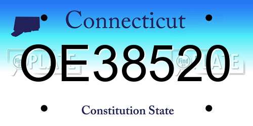 OE38520 Connecticut License Plate