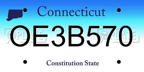 OE3B570 Connecticut License Plate