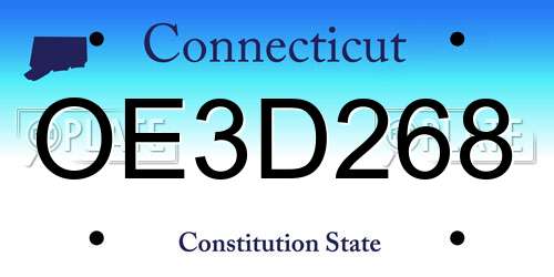 OE3D268 Connecticut License Plate