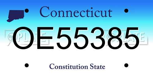 OE55385 Connecticut License Plate