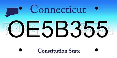 OE5B355 Connecticut License Plate