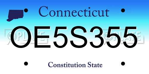 OE5S355 Connecticut License Plate
