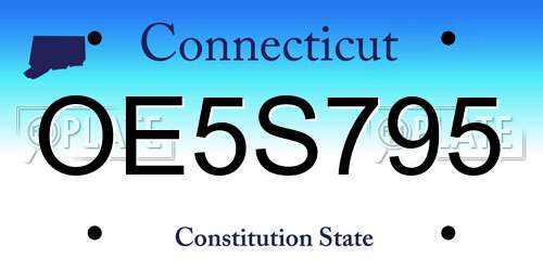 OE5S795 Connecticut License Plate
