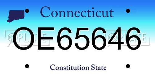 OE65646 Connecticut License Plate
