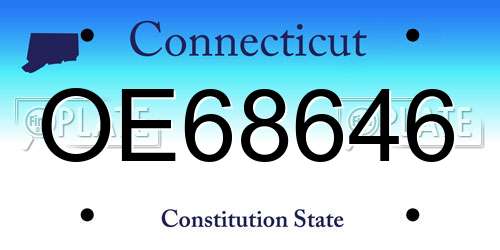 OE68646 Connecticut License Plate