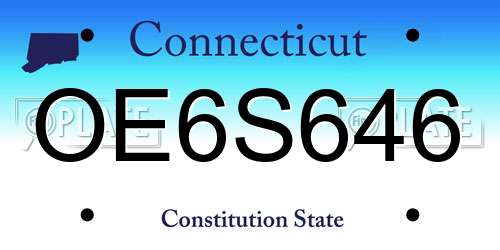 OE6S646 Connecticut License Plate